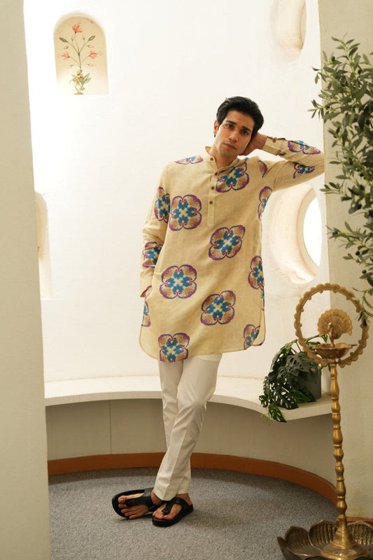 SANDY BROWN PRINTED KURTA SET