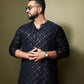 ALI BLACK MIRROR WORK KURTA AND PAJAMA