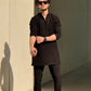 BLACK NECK WORK KURTA AND PAJAMA