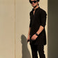 BLACK NECK WORK KURTA AND PAJAMA