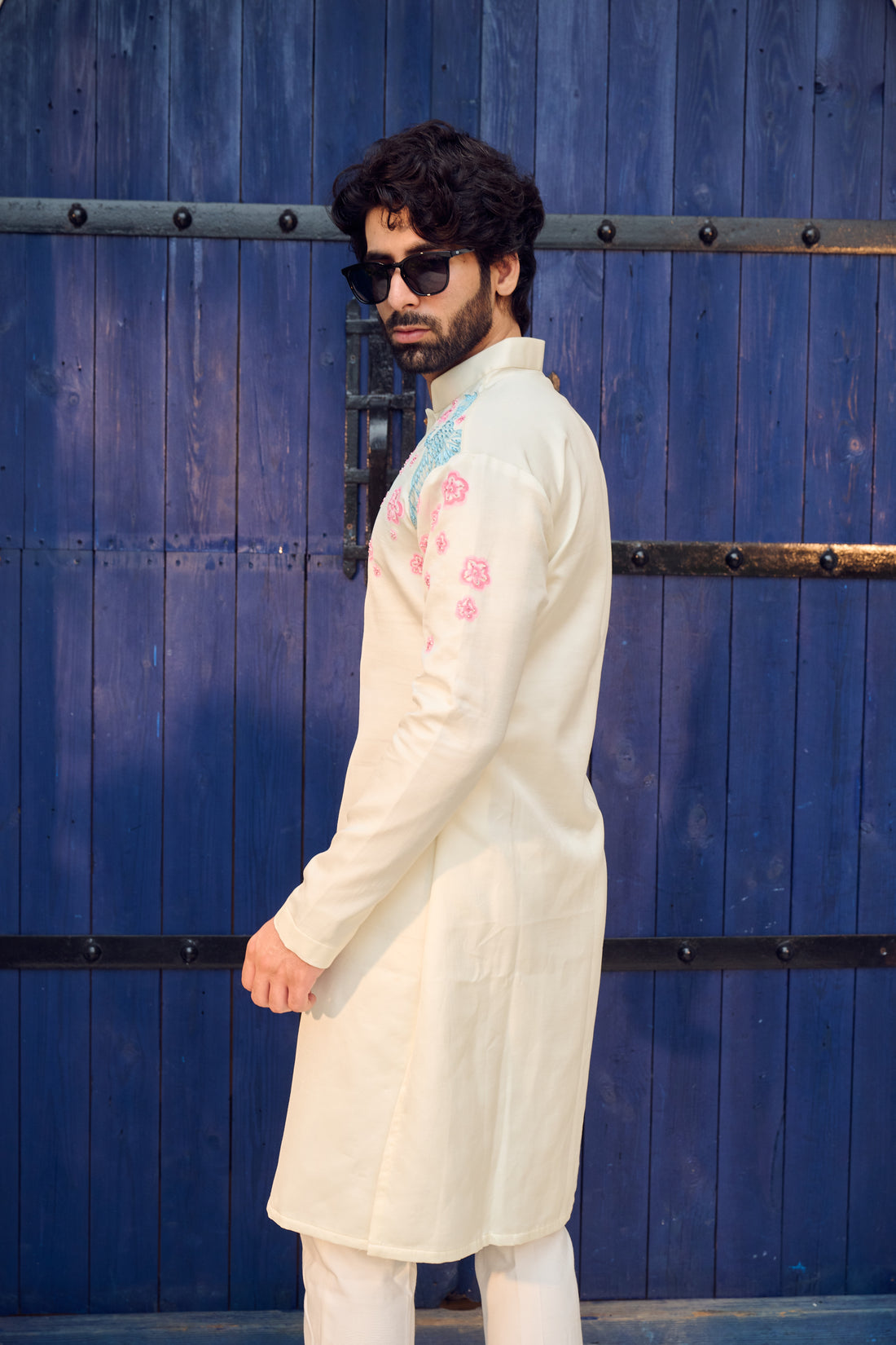 PEACH PUFF BIRD KURTA AND PAYJAMA