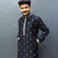 Black Embroidered SEQUIN WORK Men's Kurta with Pajama