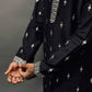 Black Embroidered SEQUIN WORK Men's Kurta with Pajama