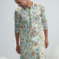 LIGHT GREY PRINTED WORK KURTA PAJAMA SET FOR MEN'S