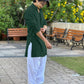 PALM GREEN MIRROR  EMBROIDERY KURTA AND PATIYALA