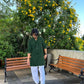 PALM GREEN MIRROR  EMBROIDERY KURTA AND PATIYALA