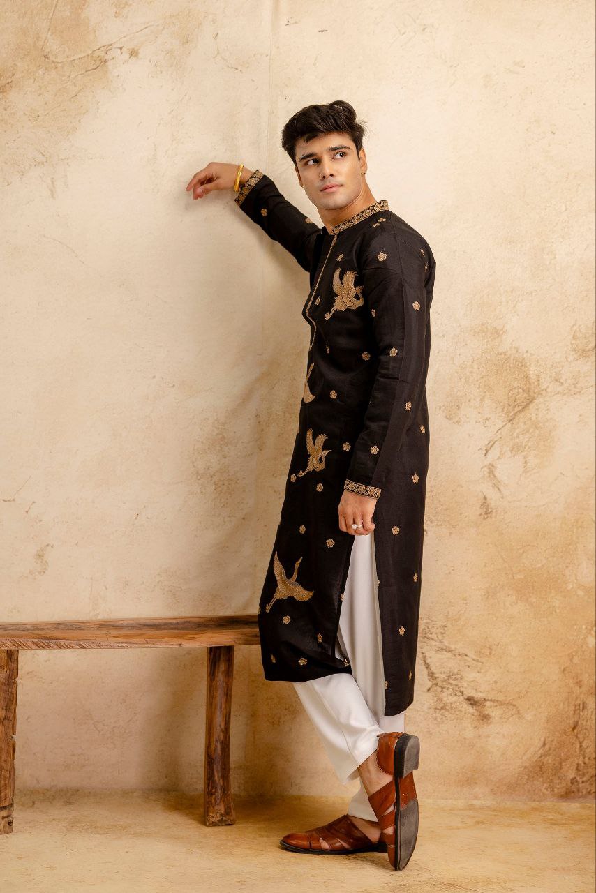 BLACK BIRD KURTA SET FOR MEN'S