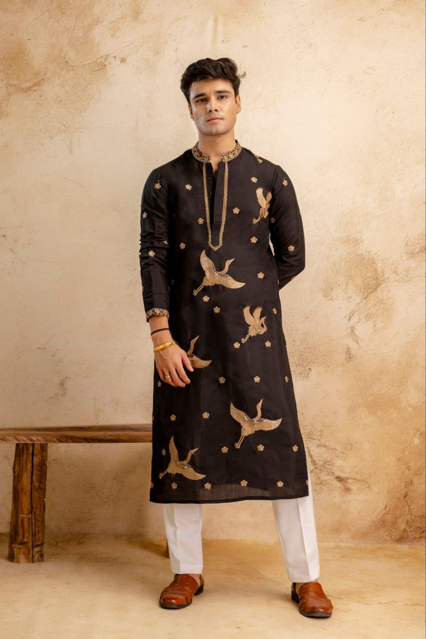 BLACK BIRD KURTA SET FOR MEN'S