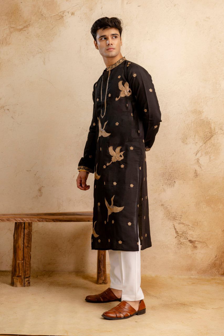 BLACK BIRD KURTA SET FOR MEN'S